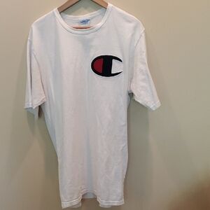 Champion White Tee with Iconic Logo